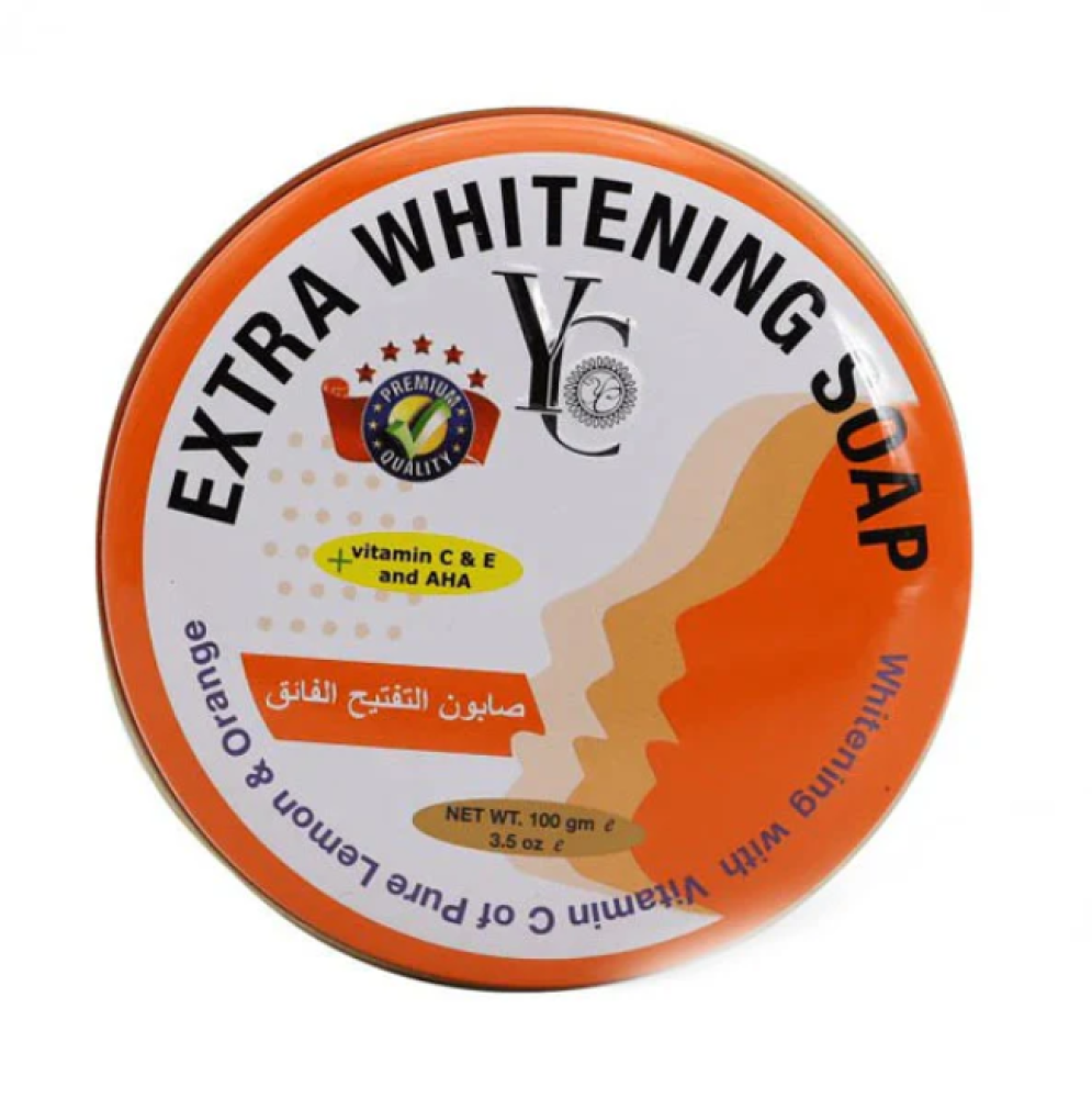 03fda7ca-37ab-49df-ba9c-8bccd0072ebb-995.4128440367x1000-4E44XvR00IFH7lWLKVQNZDUcqTnpWSsfPVNnmrGM.png صابون التفتيح الفائق بالفيتامين من YC 100 جم - الصورة 1